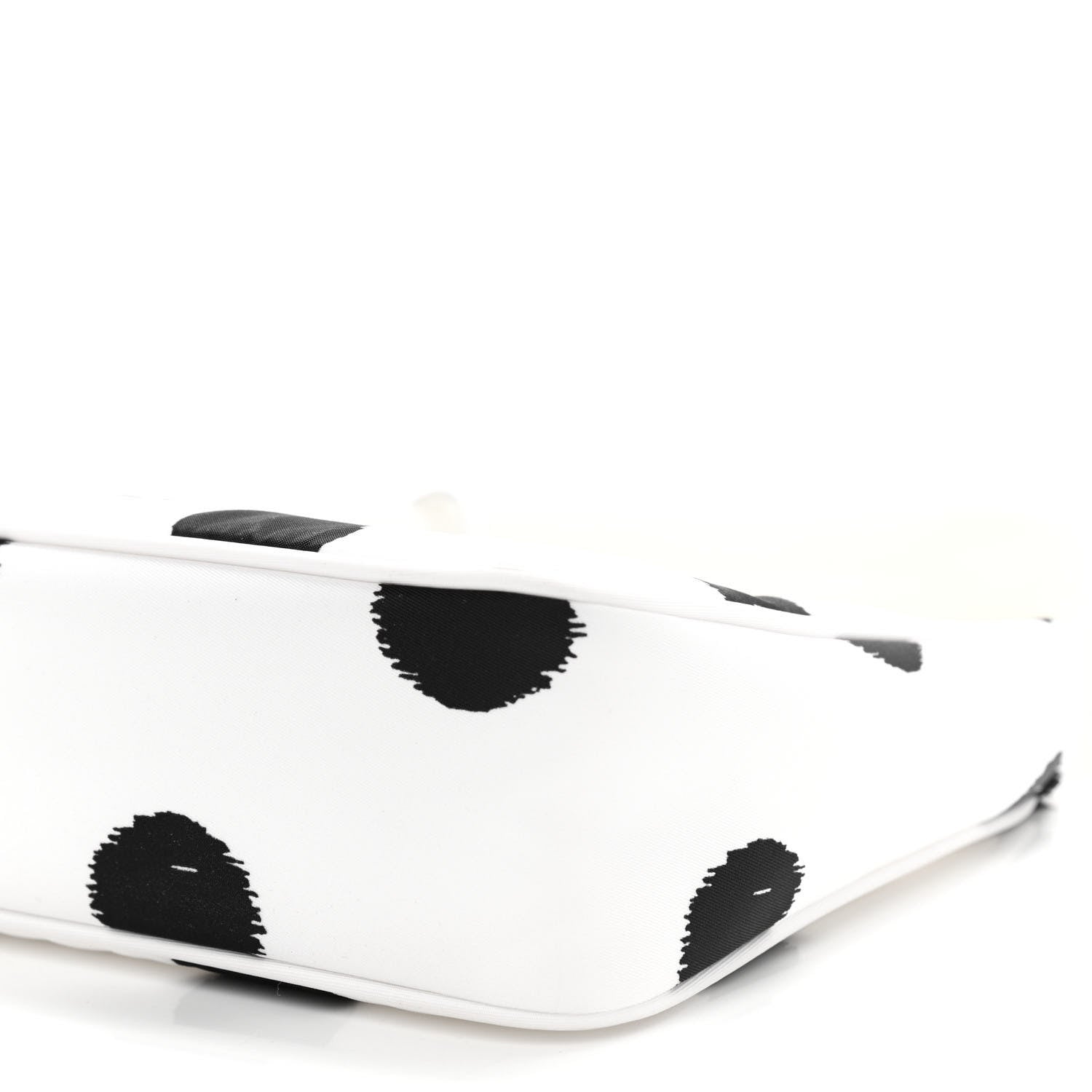 Prada Tessuto Nylon Polka-Dot Mini Re-Edition 2000 Bag White Black 11 of 11