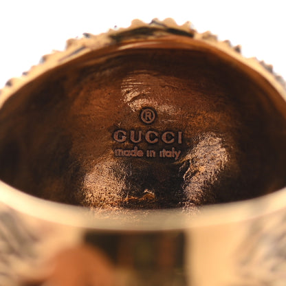 Gucci Metal Monkey Head Ring L Aged Gold 3 of 6