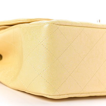 Chanel Iridescent Caviar Quilted Jumbo Double Flap Jaune Yellow 9 of 12