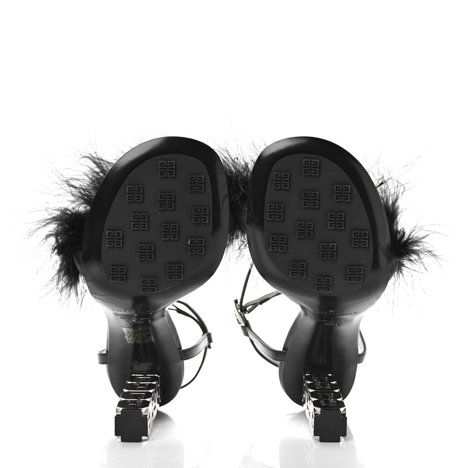 Givenchy Smooth Nappa Feather G Cube 105mm Sandals 41 Black 6 of 9