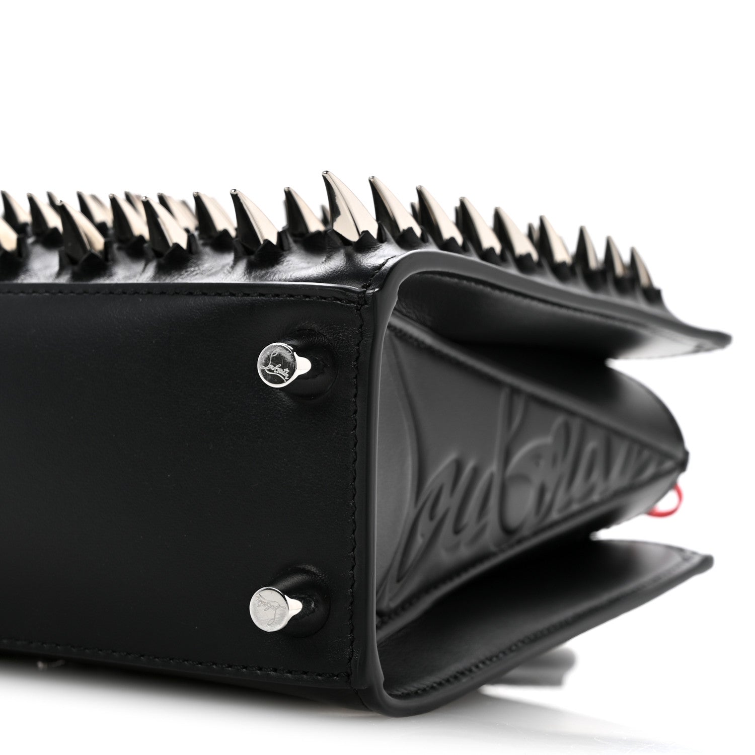 Christian Louboutin Calfskin Paris Spikes Claw Mini Paloma  Black Silver 10 of 11