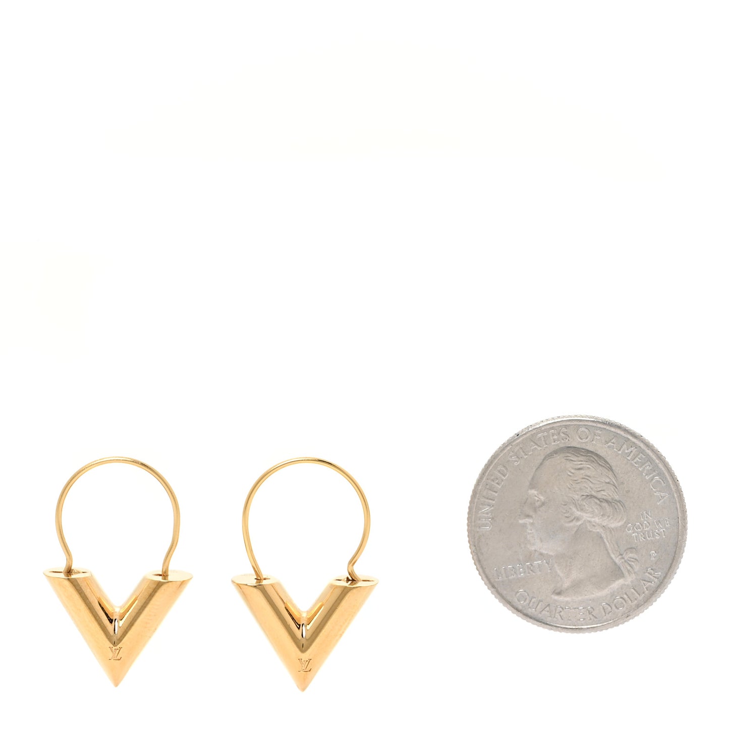 Brass Essential V Hoop Earrings Gold