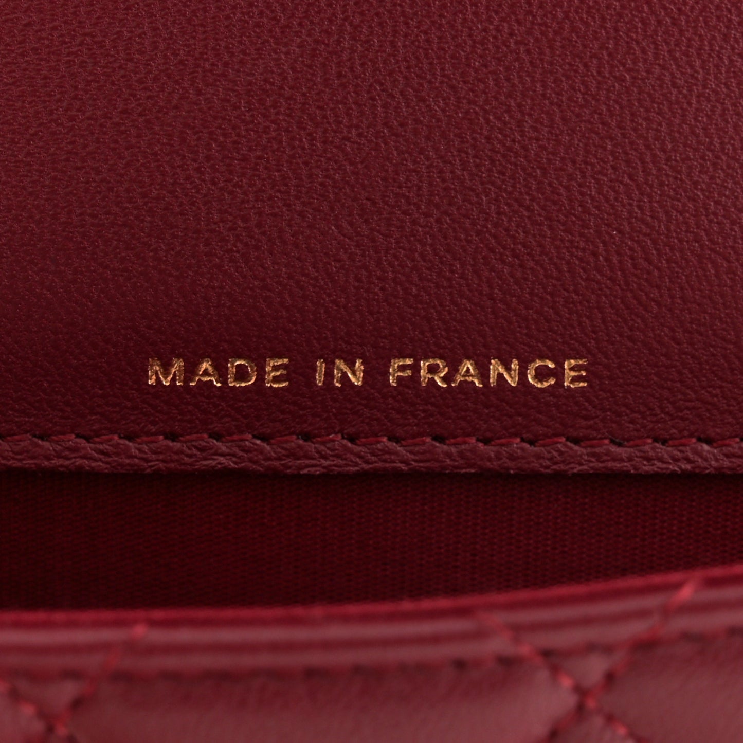 Lambskin Quilted Top Handle Flap Coin Purse With Chain Burgundy