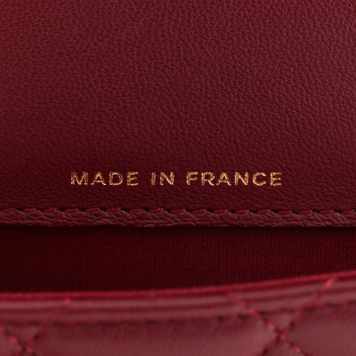 Chanel Lambskin Quilted Top Handle Flap Coin Purse With Chain Burgundy 7 of 13