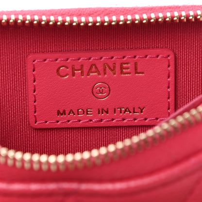Chanel Caviar Quilted French New Wave Zip Coin Purse Pink 7 of 8