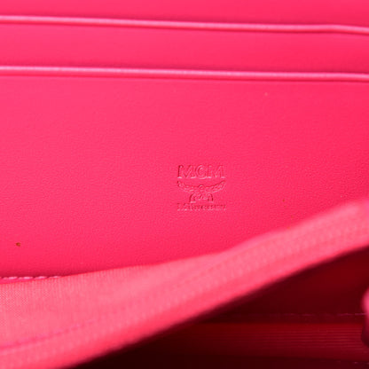 MCM Saffiano Large Mina Zip Around Wallet Pink Yellow 6 of 7
