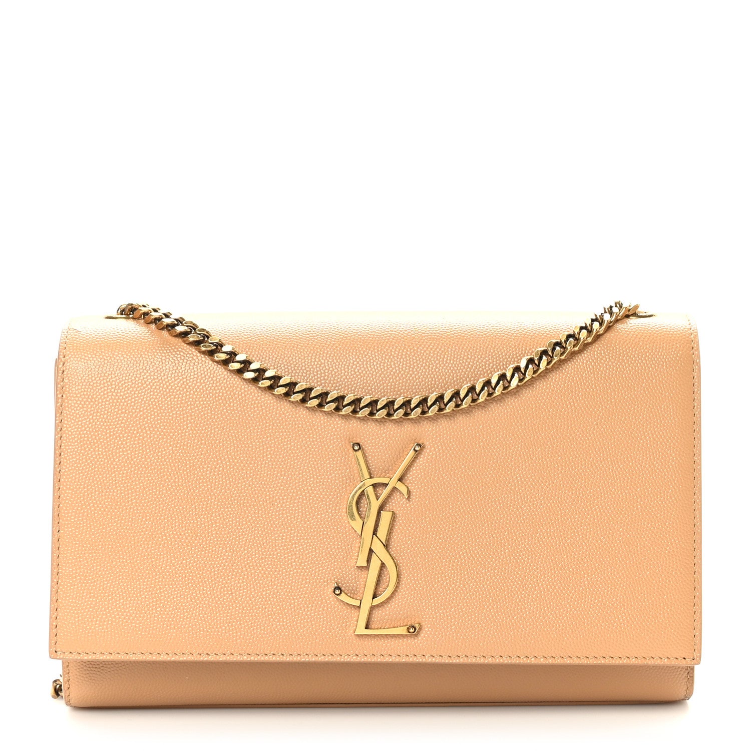 Saint Laurent Grain De Poudre Medium Monogram Kate Satchel Nude Powder 1 of 15