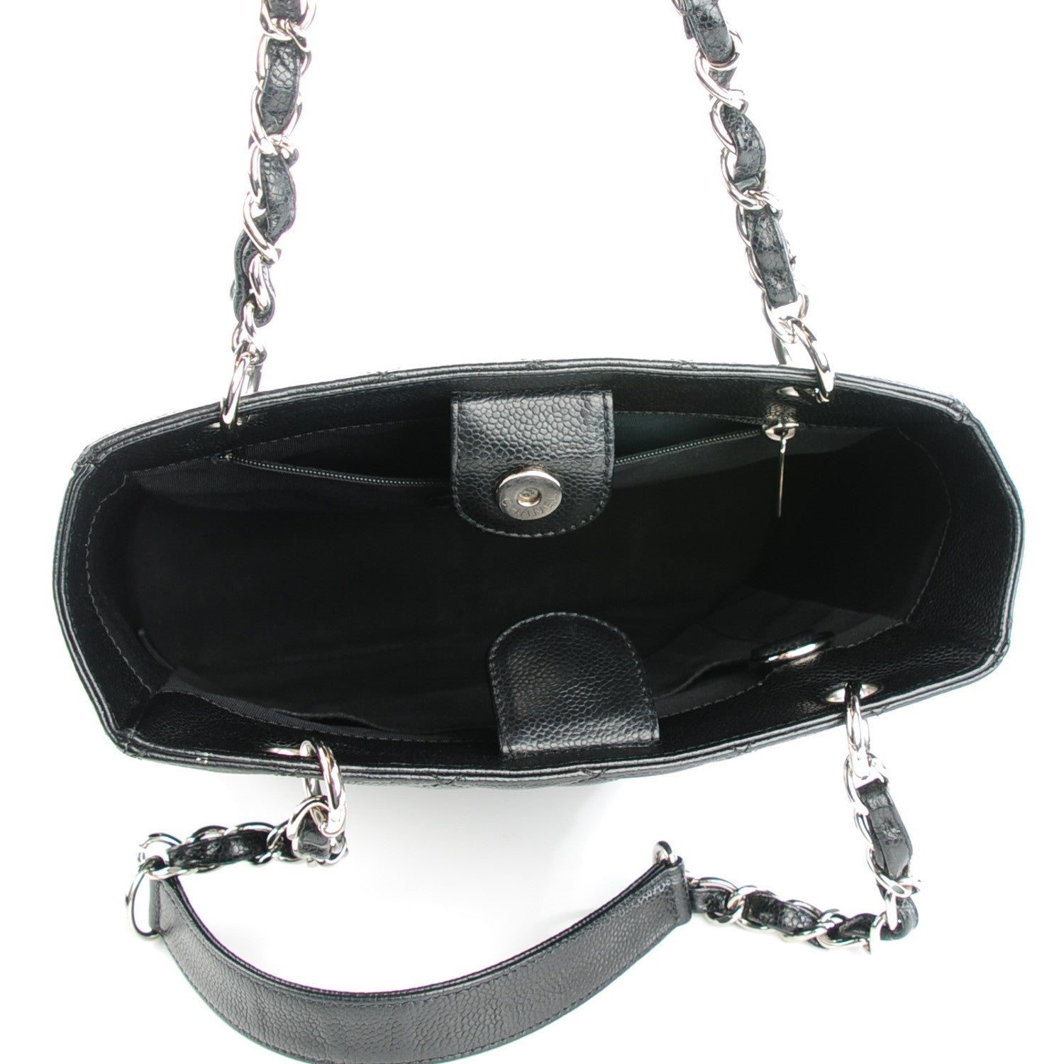 Chanel Caviar Quilted Petit Shopping Tote PST Black 5 of 7
