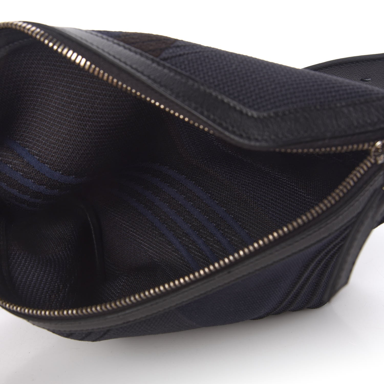 Hermes Dynamo Technical Canvas Allegretto Calfskin Cityslide Belt Bag Plomb Bleu Nuit Black 5 of 10