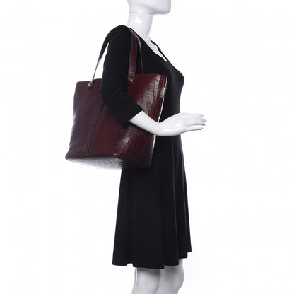 Mulberry Deep Calfskin Crocodile Embossed Kite Bucket Bag Oxblood 2 of 8