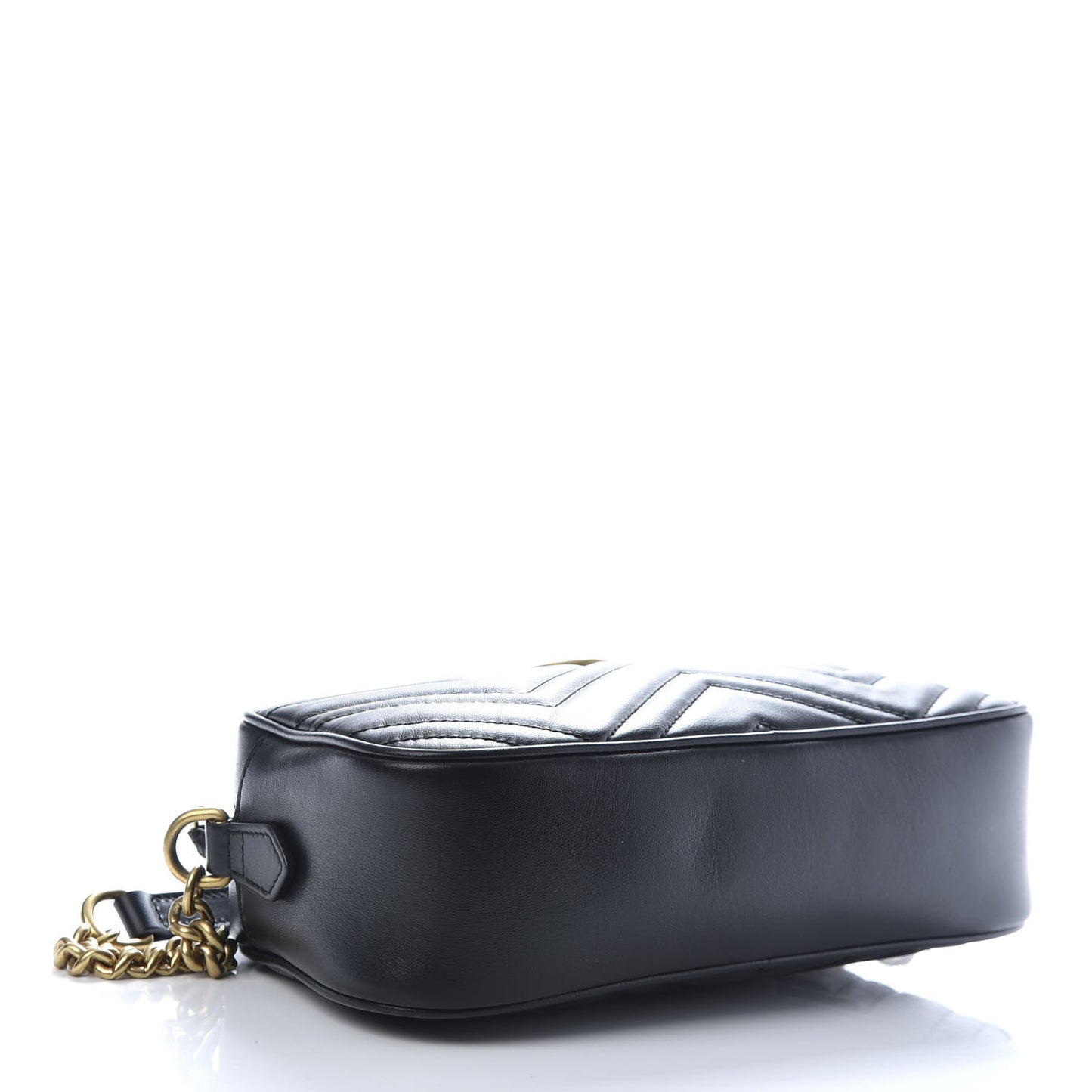 Calfskin Matelasse Small GG Marmont Chain Shoulder Bag Black