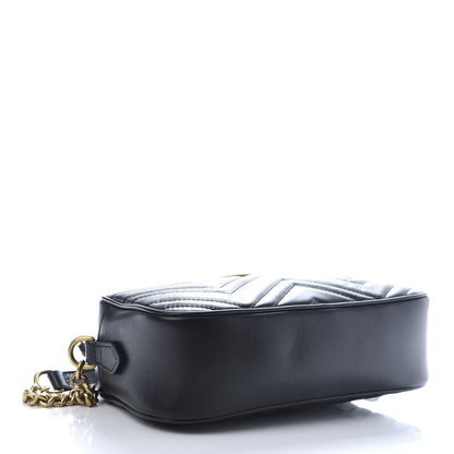 Gucci Calfskin Matelasse Small GG Marmont Chain Shoulder Bag Black 4 of 10