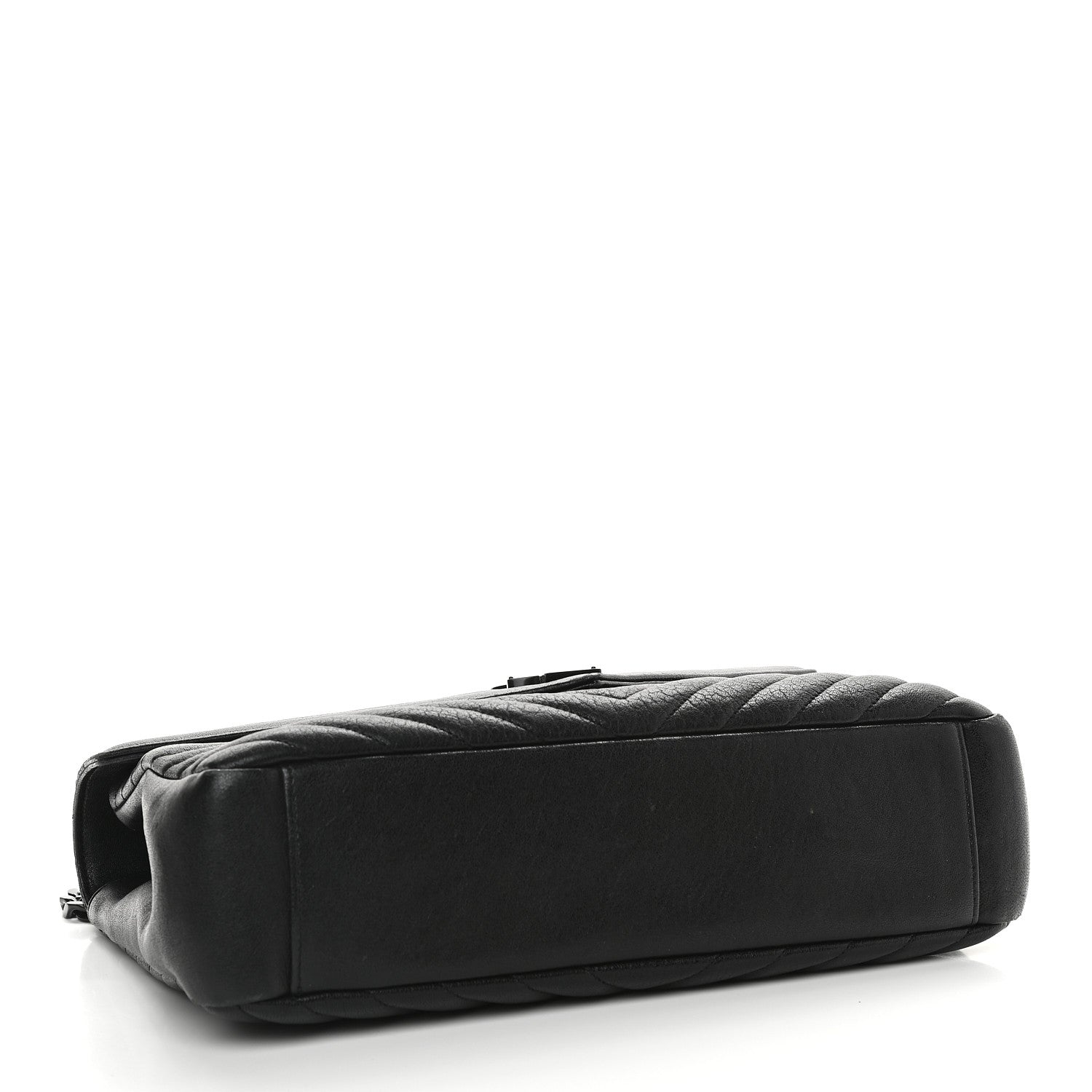 Saint Laurent Sheepskin Matelasse Chevron Monogram Monochrome Large College Satchel Black 4 of 10
