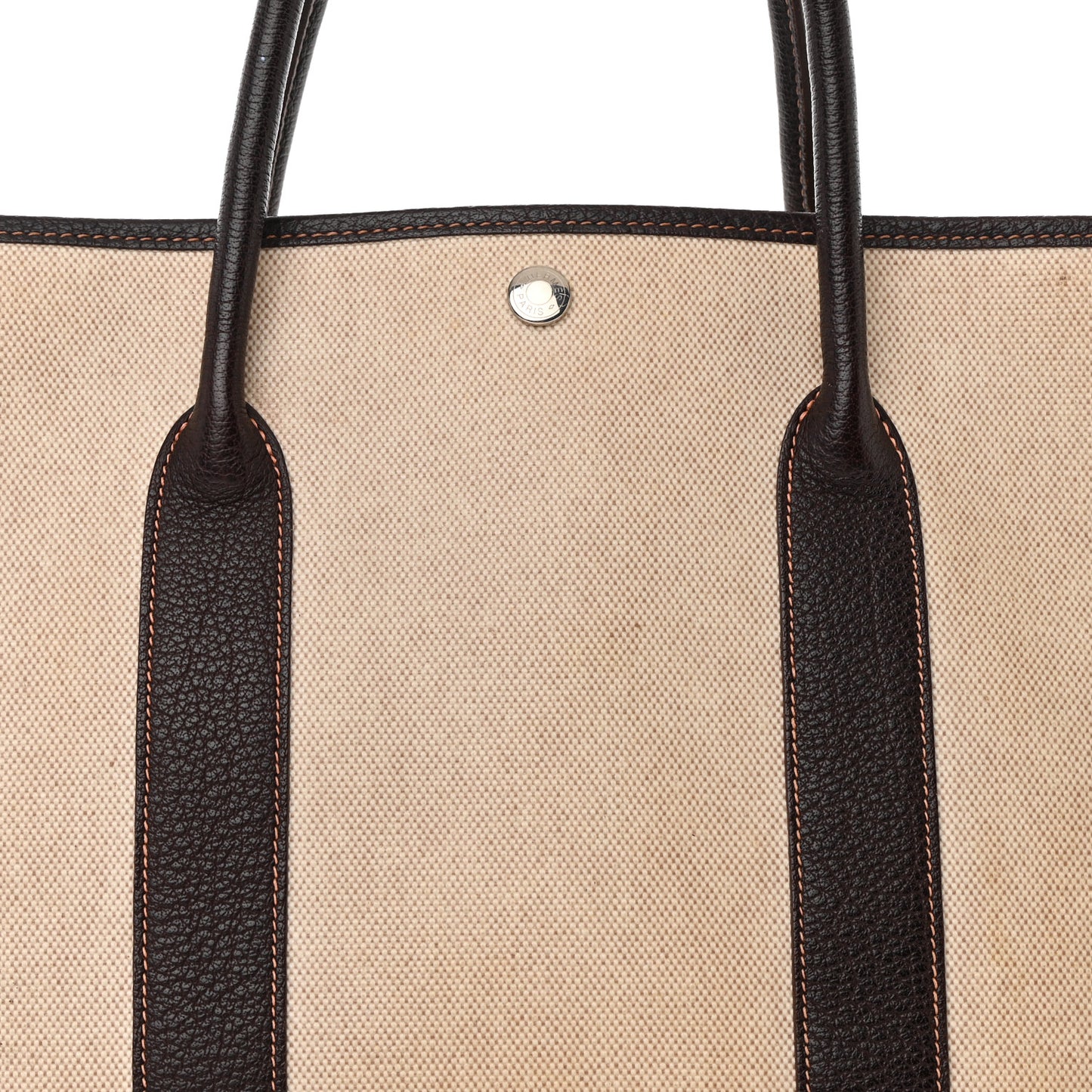 Buffle Skipper Toile Garden Party 36 MM Tote Marron Fonce