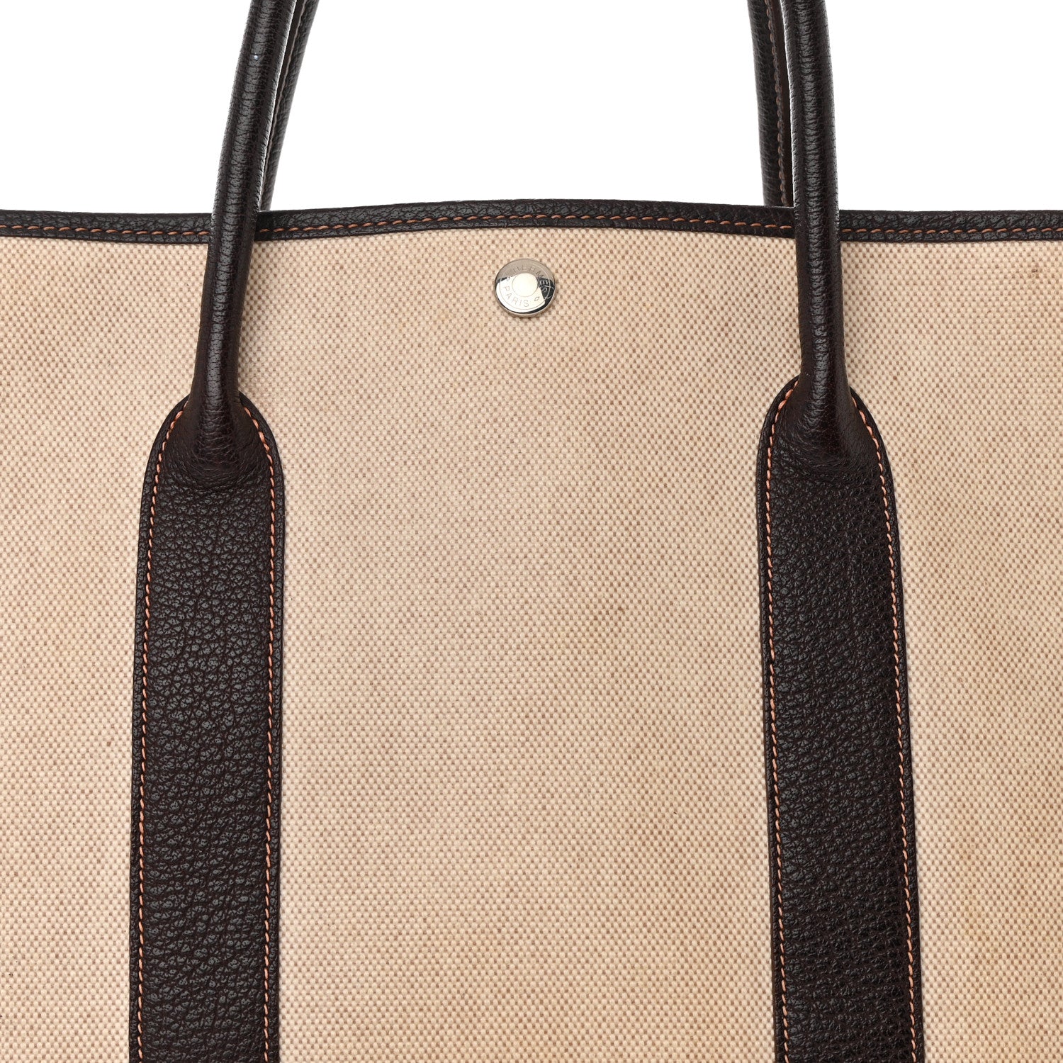 Hermes Buffle Skipper Toile Garden Party 36 MM Tote Marron Fonce 8 of 20