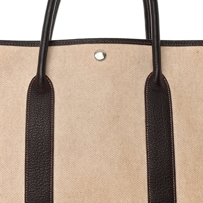 Hermes Buffle Skipper Toile Garden Party 36 MM Tote Marron Fonce 8 of 20