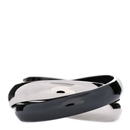 Cartier 18K White Gold Black Ceramic Trinity Ring 49 4.75 3 of 6