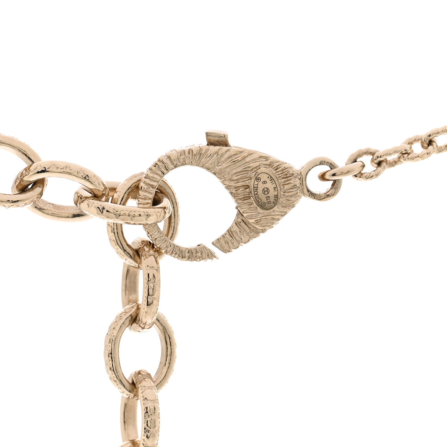 Chanel Pearl Crystal CC Long Necklace Gold White 5 of 5