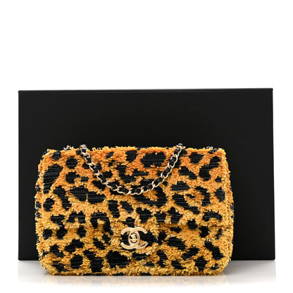 Chanel Sequin Mixed Fibers Leopard Print Mini Rectangular Flap Black Orange 11 of 11