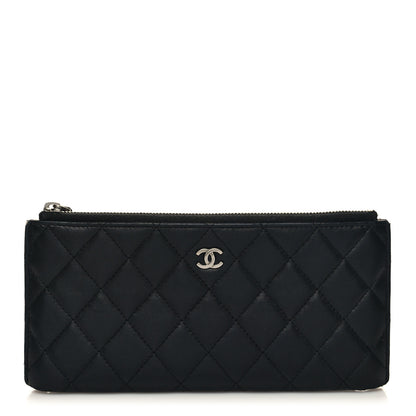 Chanel Lambskin Quilted Zip Pouch Black 1 of 12
