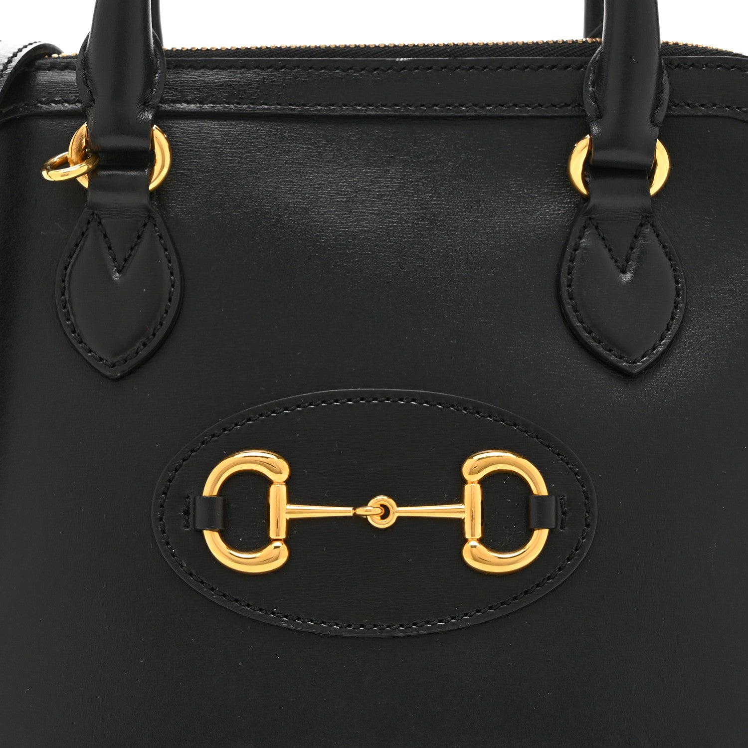 Gucci Boarded Plutone Calfskin Small Horsebit 1955 Top Handle Bag Black 9 of 11