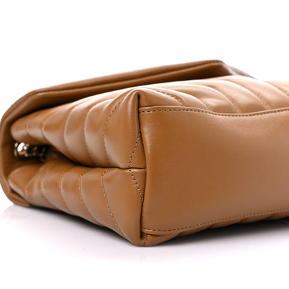 Saint Laurent Calfskin Y Quilted Monogram Small Loulou Chain Satchel Dark Natural 9 of 11