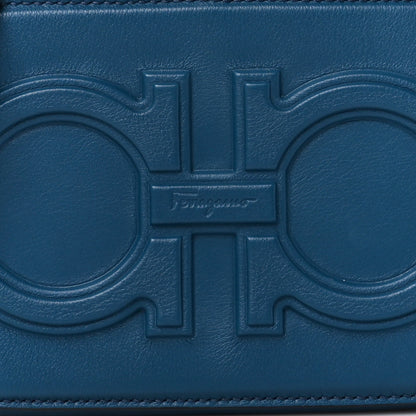 Salvatore Ferragamo Calfskin Double Gancio Crossbody Bag Denim 7 of 10