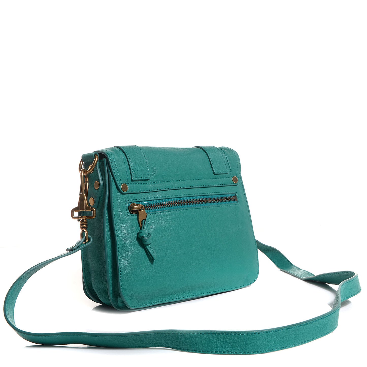 Leather PS1 Mini Pouch Messenger Bag Aqua