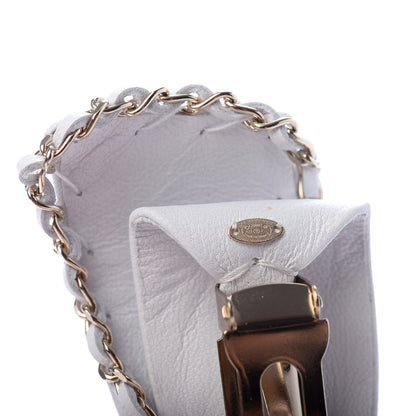 Chanel Lambskin Bow Chain CC Hair Clip White 3 of 3