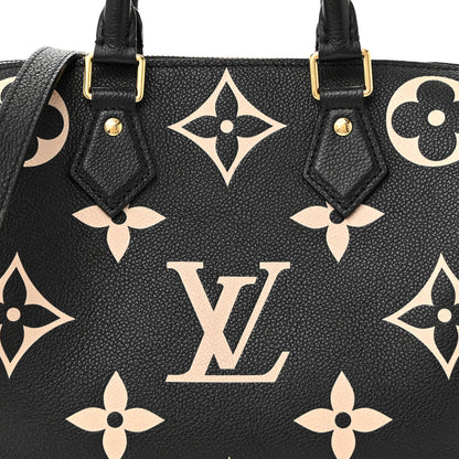 Louis Vuitton Empreinte Monogram Giant Speedy Bandouliere 25 Black Beige 7 of 10