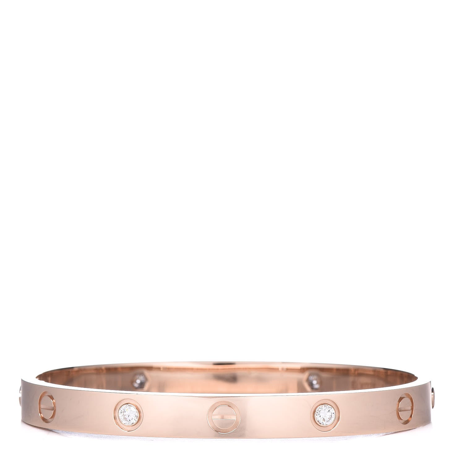 Cartier 18K Pink Gold 4 Diamond LOVE Bracelet 17 3 of 6