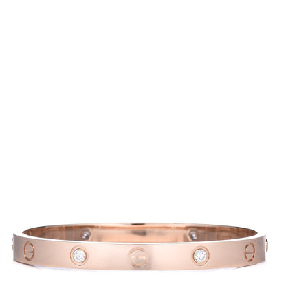 Cartier 18K Pink Gold 4 Diamond LOVE Bracelet 17 3 of 6