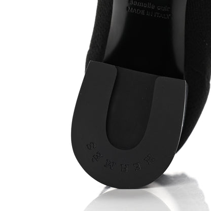 Hermes Knit Calfskin Volver Ankle Boots 37.5 Black 8 of 12