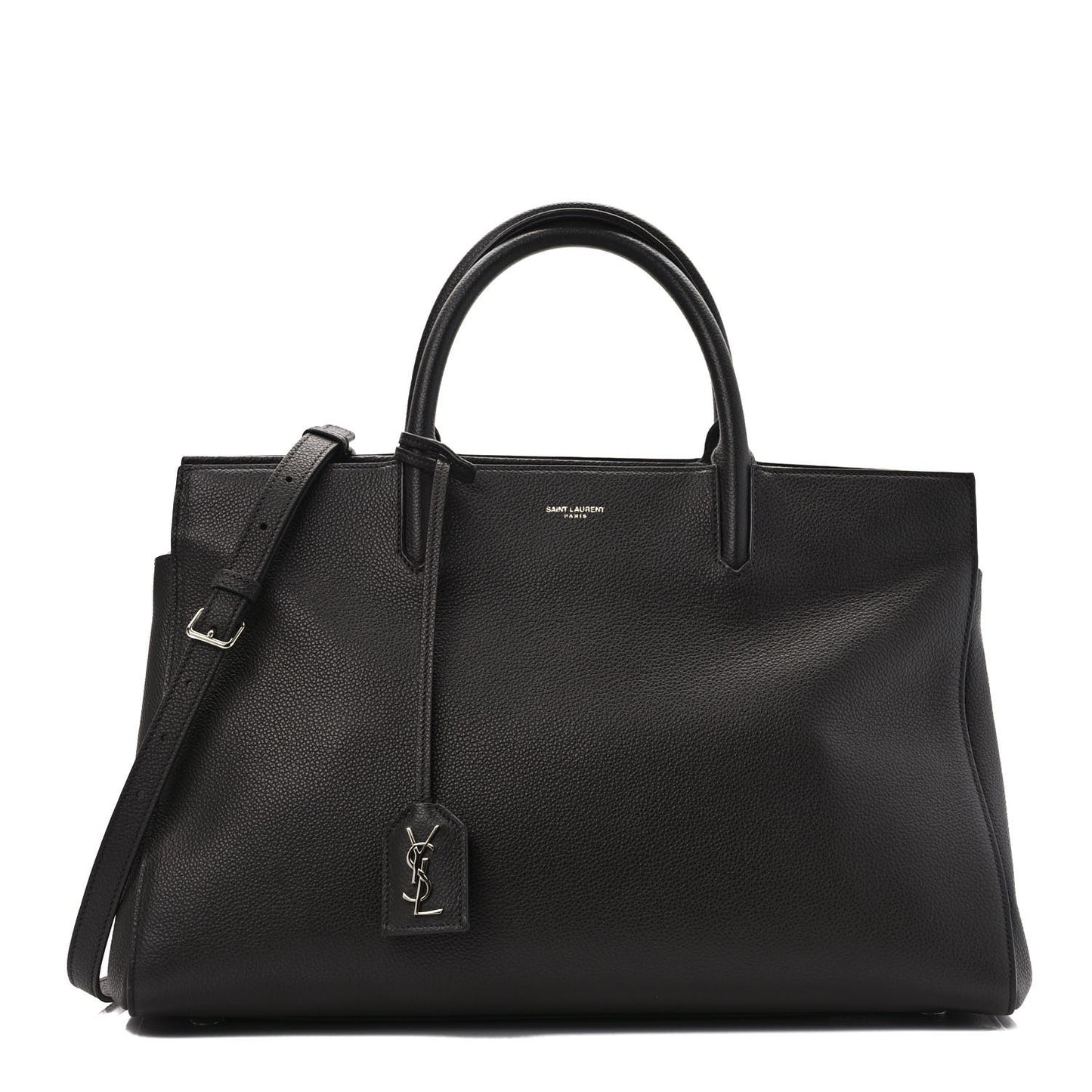 Grained Calfskin Medium Cabas Rive Gauche Coal