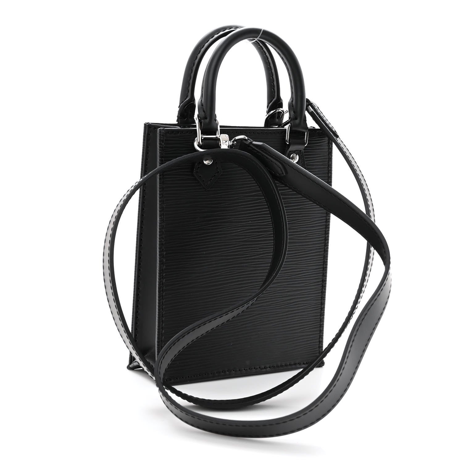 Louis Vuitton Epi Petit Sac Plat Black 3 of 9