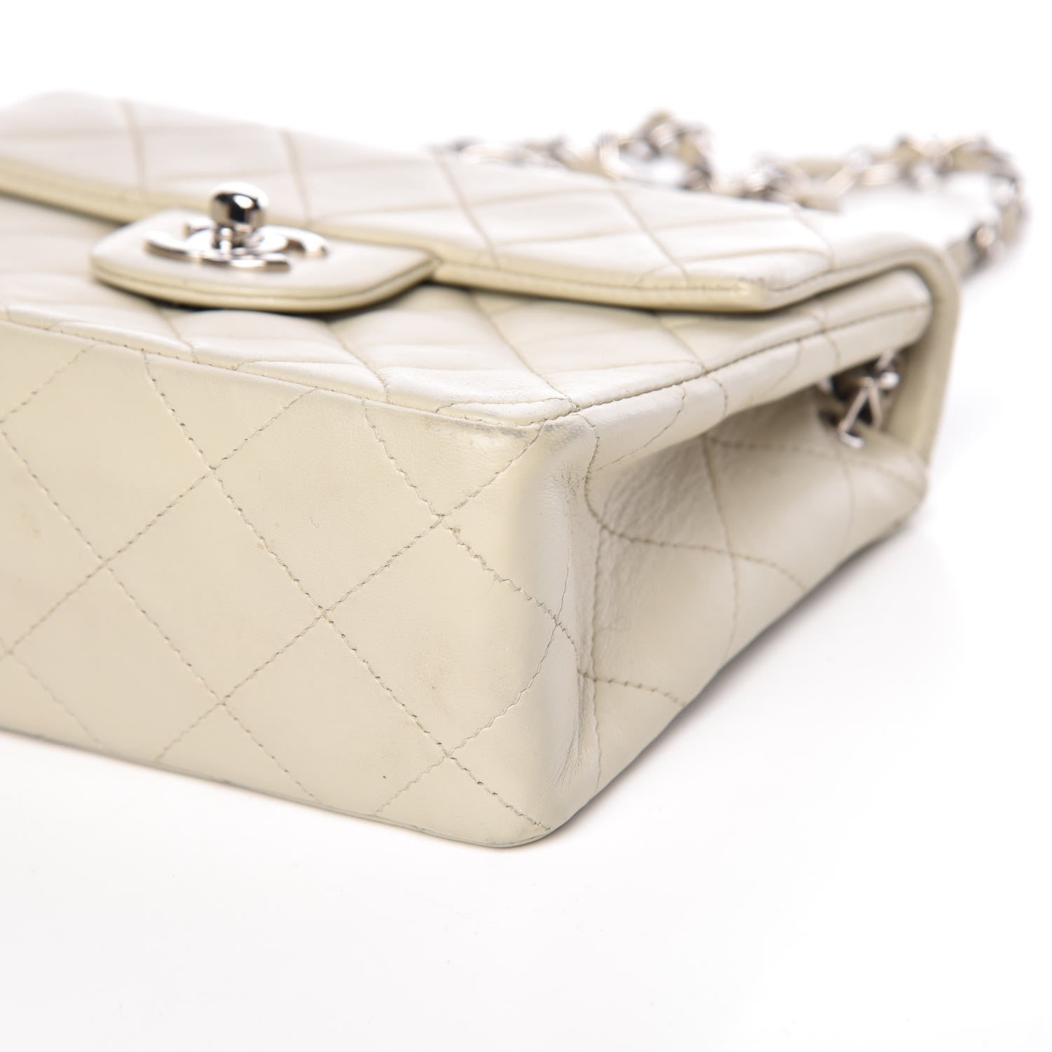 Chanel Lambskin Quilted Mini Square Flap Grey 6 of 9