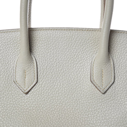 Hermes Taurillon Clemence Lizard Club Birkin 30 Gris Perle White Mykonos 10 of 38