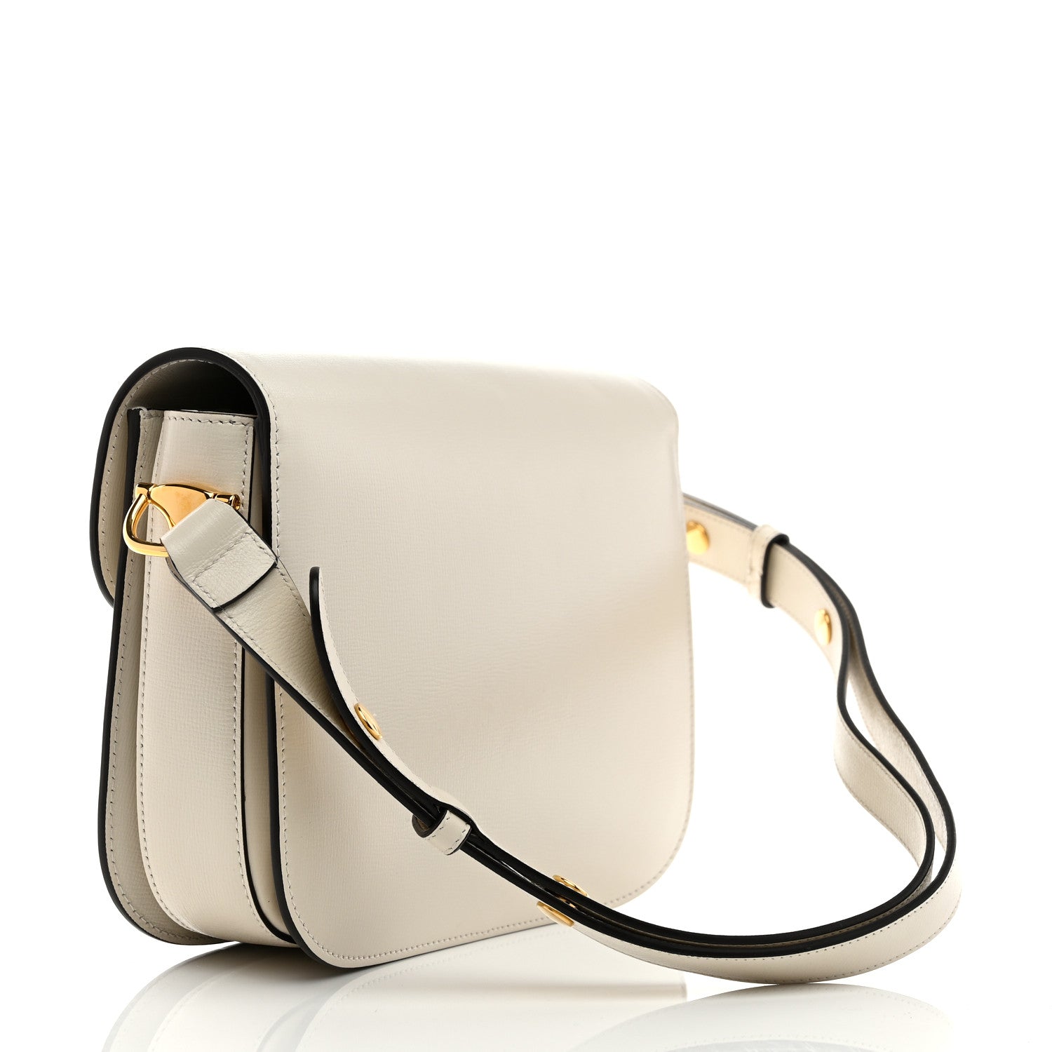 Gucci Azalea Calfskin Horsebit 1955 Shoulder Bag Mystic White 3 of 10