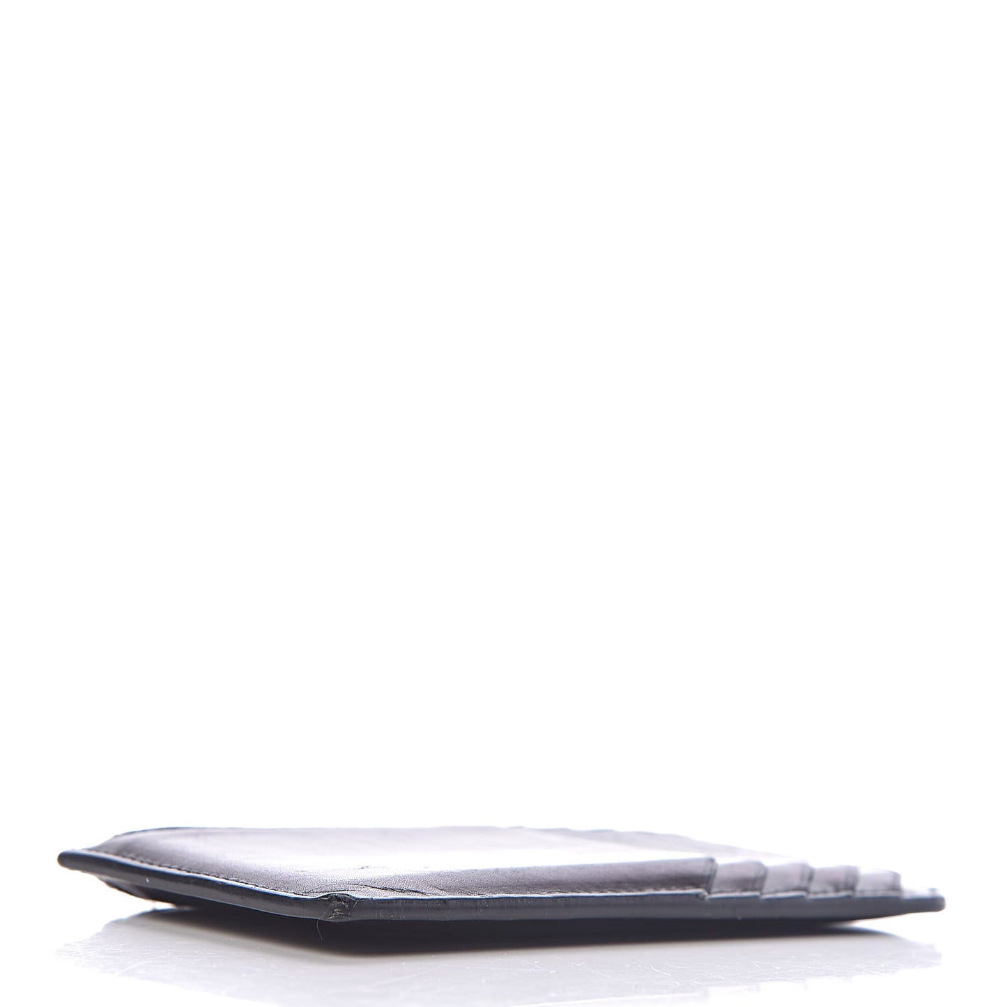 Calfskin 5 Fragments Zip Pouch Card Holder Black