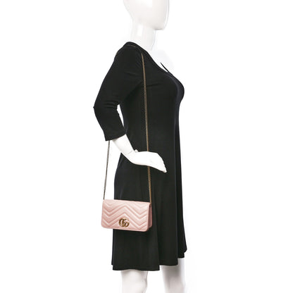 Gucci Calfskin Matelasse GG Marmont Mini Bag Perfect Pink 2 of 10