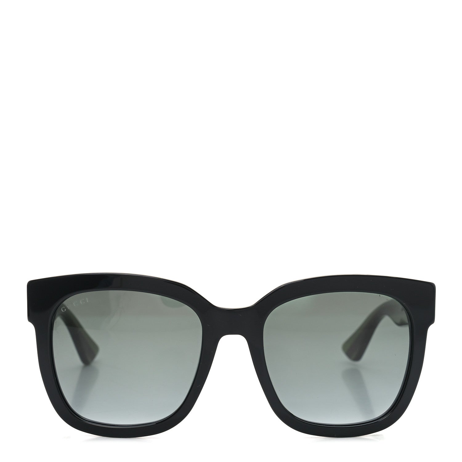 Gucci Acetate Square Frame Web Glitter Sunglasses GG0034S Black Green 2 of 7