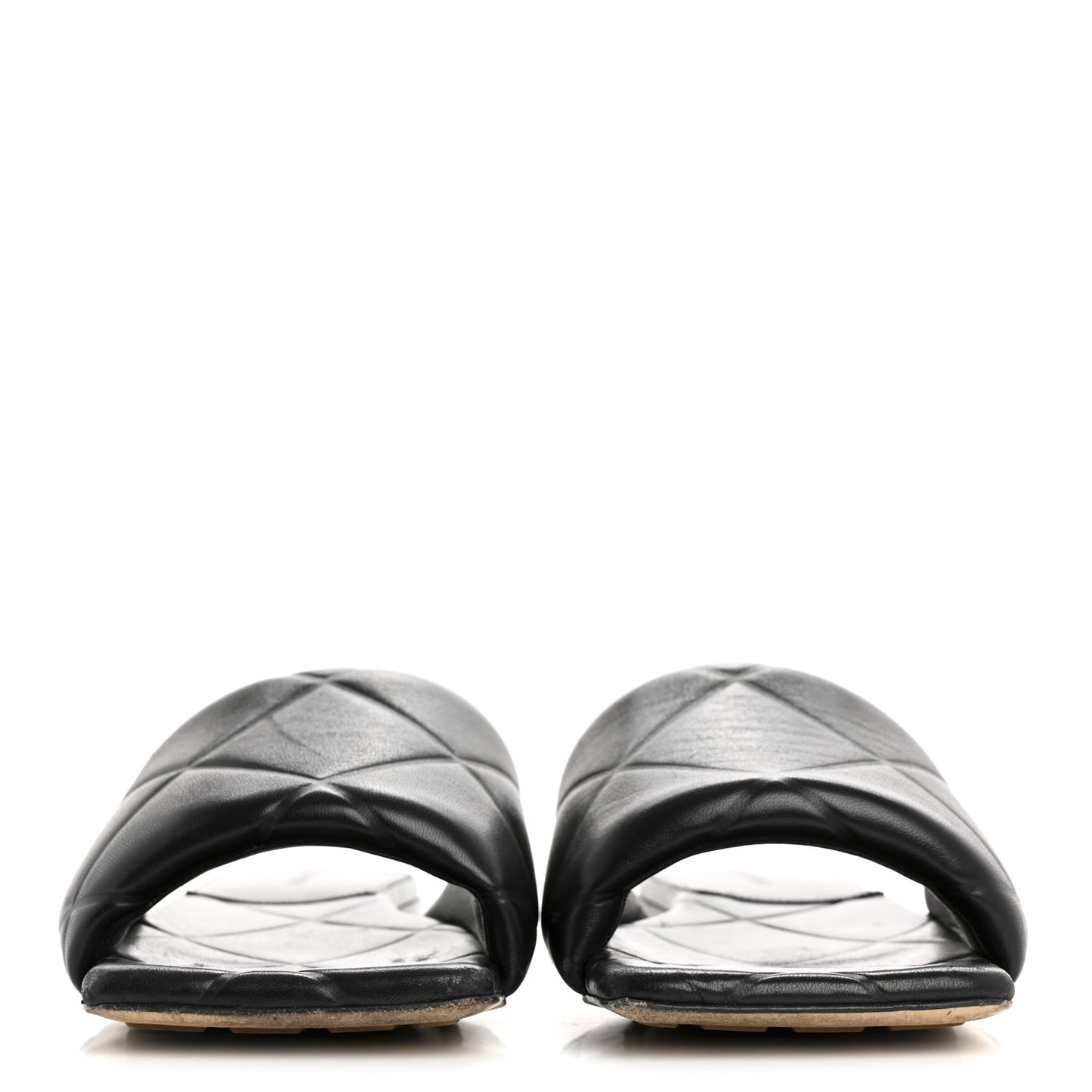 Nappa Quilted Rubber Lido Flat Sandals 40 Black