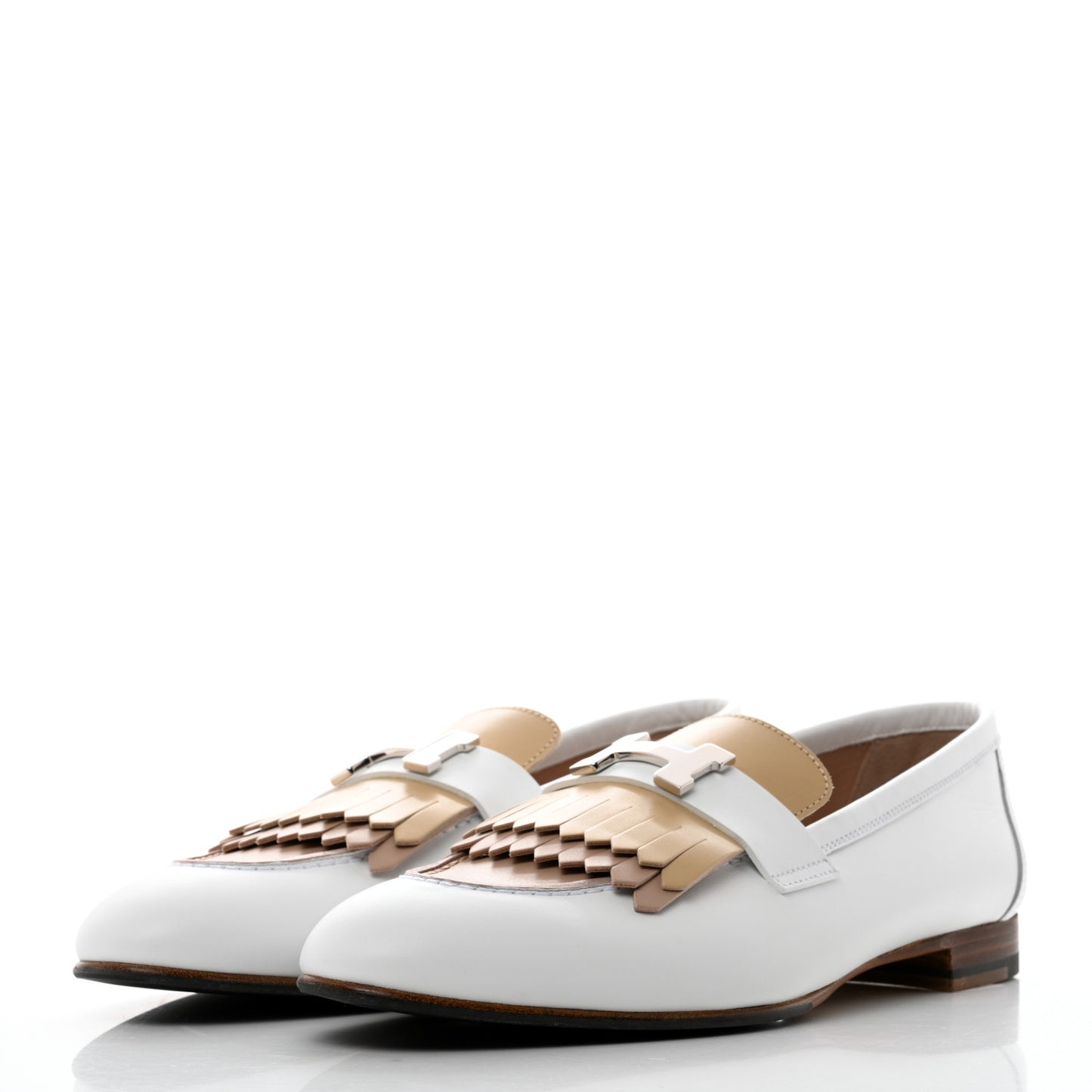 Calfskin Womens Royal Loafers 40 Multicolor White
