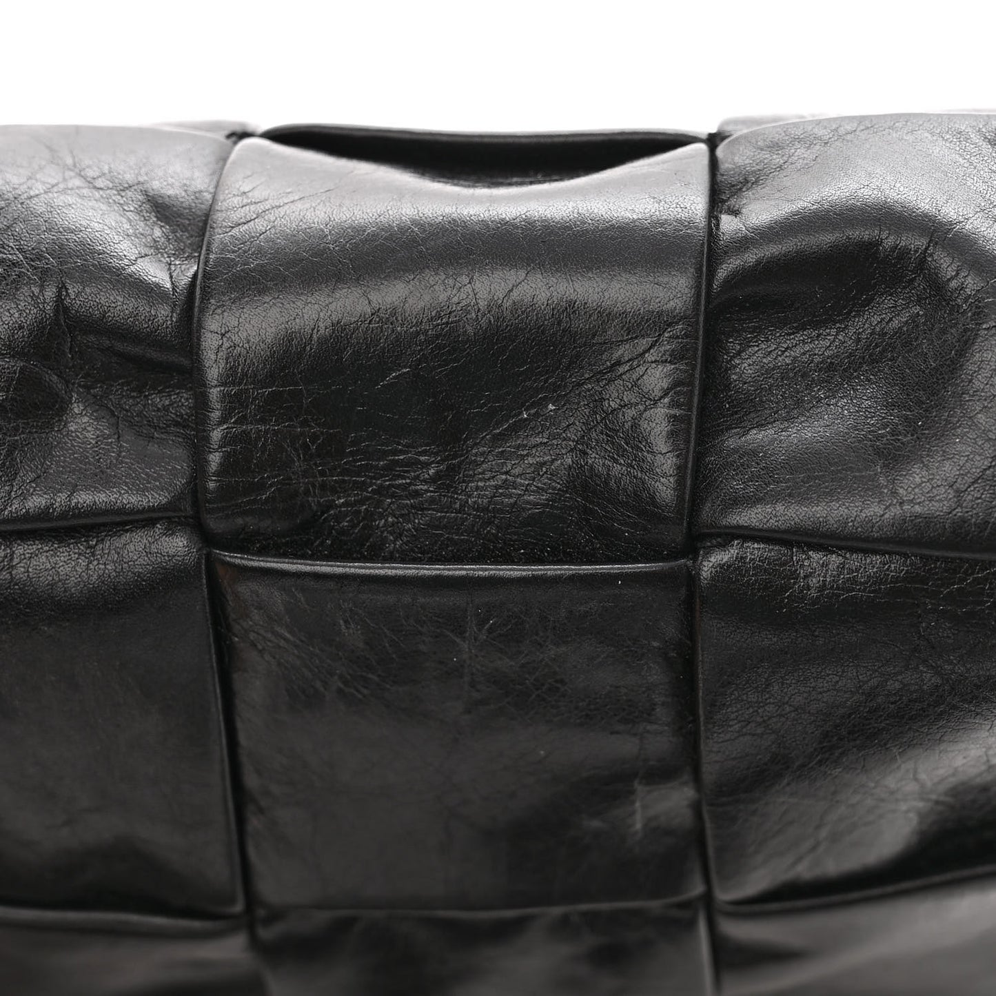 Paper Calfskin Maxi Intreccio Cassette Crossbody Bag Black