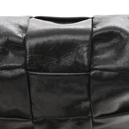Bottega Veneta Paper Calfskin Maxi Intreccio Cassette Crossbody Bag Black 10 of 12