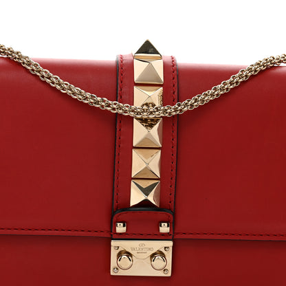 Valentino Garavani Vitello Medium Glam Lock Rockstud Flap Red 5 of 9