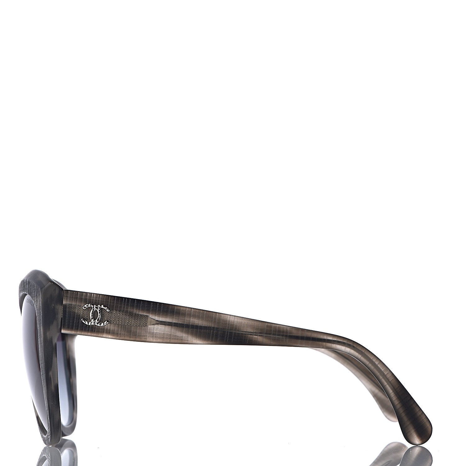Chanel Tweed Effect CC Polarized Butterfly Signature Sunglasses 5332 Grey 3 of 9