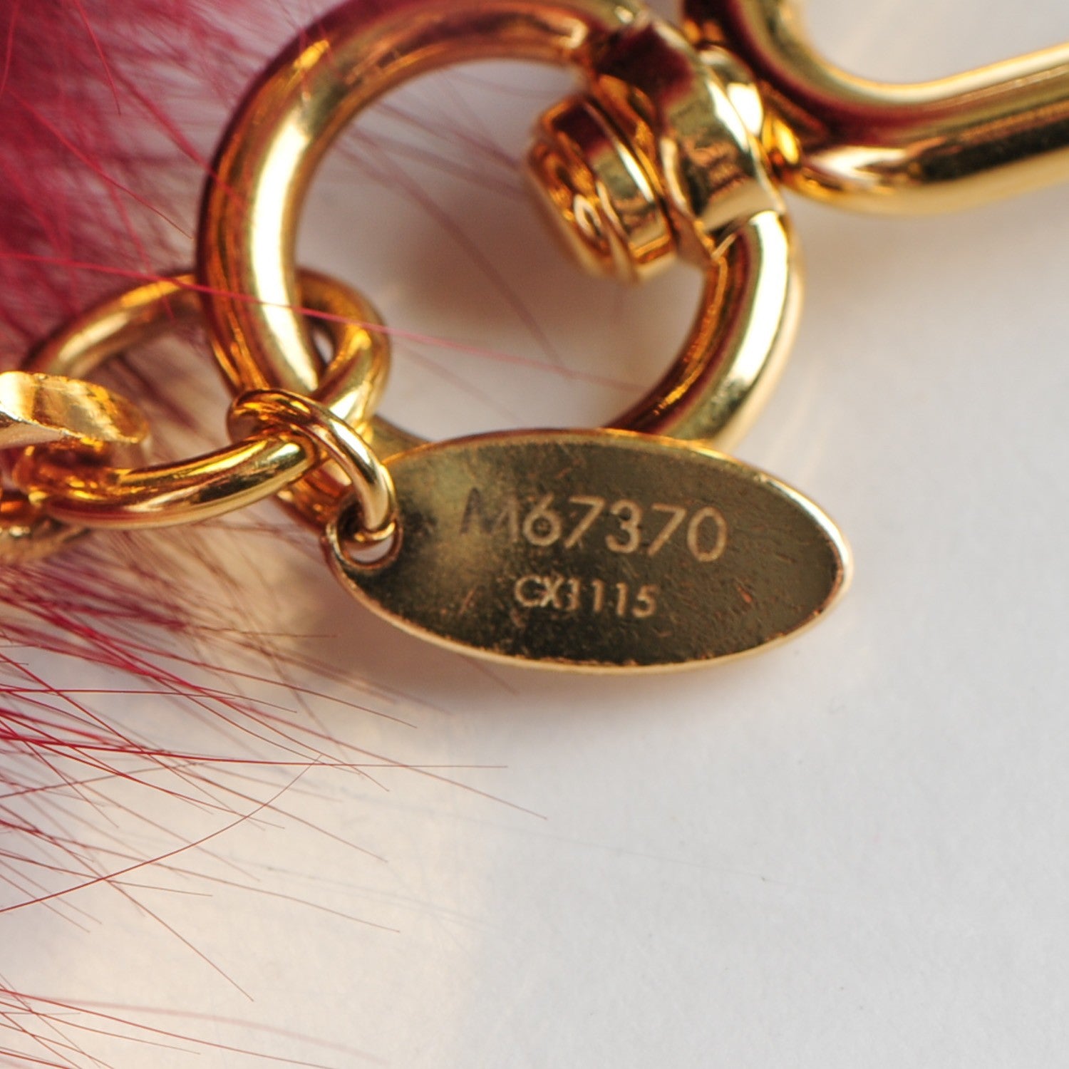 Louis Vuitton Fox Fur Fuzzy V Bag Charm Amarante 4 of 5
