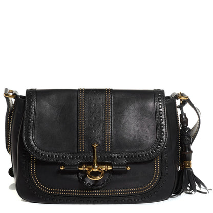 Gucci Calfskin Medium Snaffle Bit Shoulder Bag Black 1 of 7