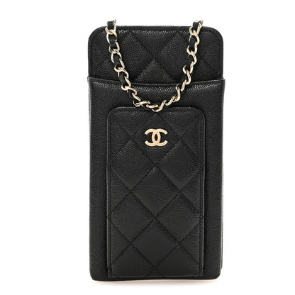 Chanel Caviar Quilted Zip Phone Case Black 1 of 10